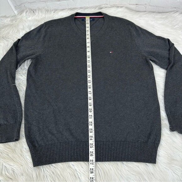 Tommy Hilfiger Women’s Dark Gray V-Neck Y2K Designer Knit Sweater M/C42 - Picture 9 of 11